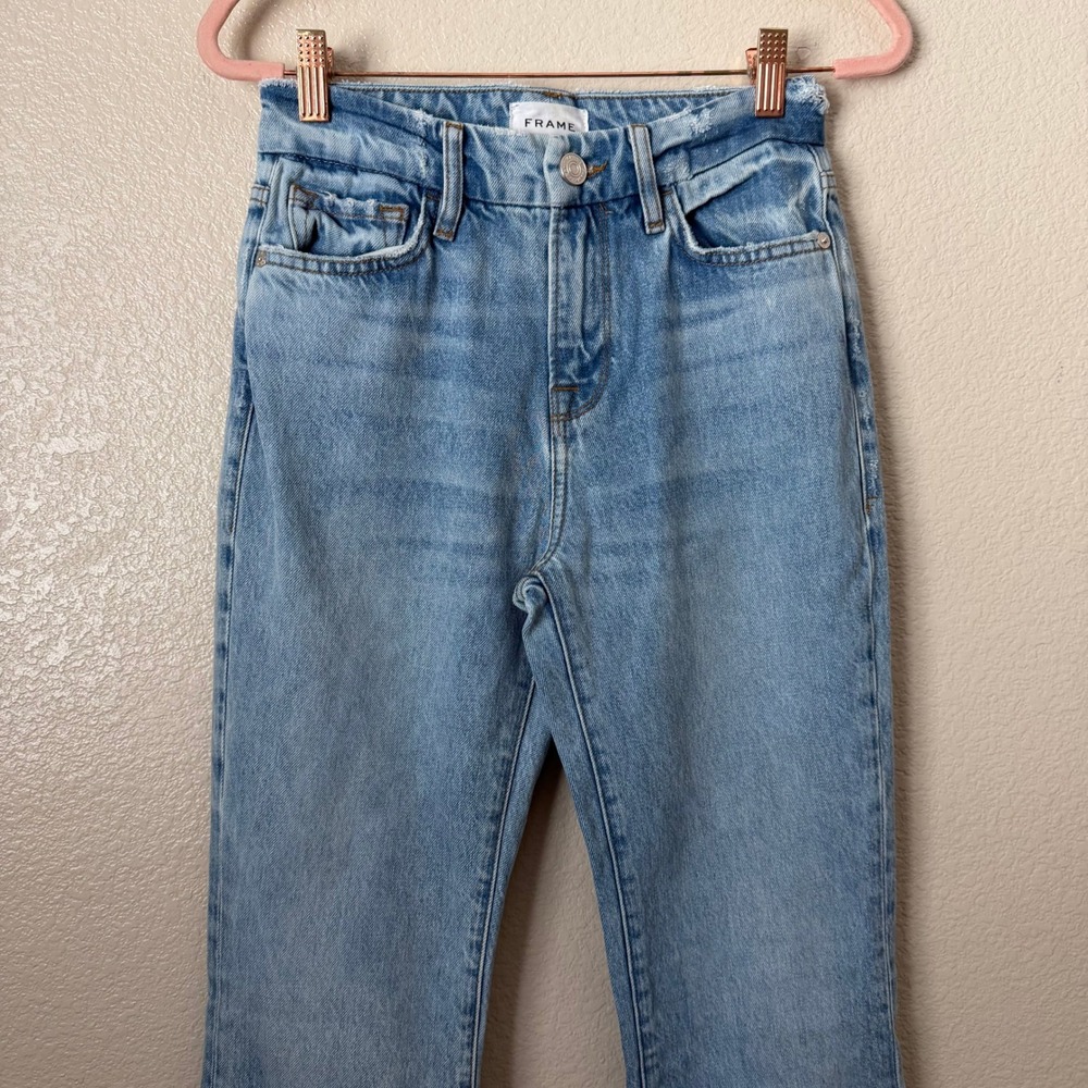 Frame Jeans Size 23 Le Super High Mini Boot Rossum 1Year Light Wash Denim Cotton - Picture 4 of 12